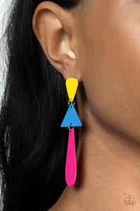 Blue,Earrings Post,Multi-Colored,Pink,Yellow,Retro Redux Multi ✧ Post Earrings