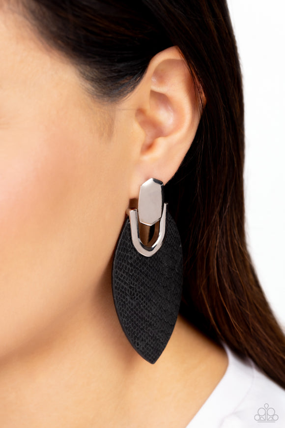 Wildly Workable Black ✧ Post Leather Earrings