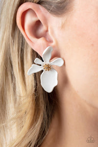 Earrings Post,Gold,White,Hawaiian Heiress White ✧ Post Earrings