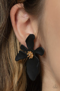 Black,Earrings Post,Gold,Hawaiian Heiress Black ✧ Post Earrings