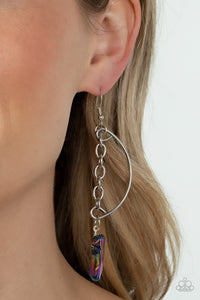 Earrings Fish Hook,Multi-Colored,Oil Spill,Silver,Yin to My Yang Multi ✧ Earrings