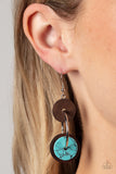 Artisanal Aesthetic Blue ✧ Wood Disc Earrings Earrings