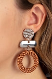 Woven Whimsicality Brown ✧ Wicker Post Earrings Post Earrings