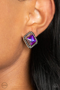 Earrings Clip-On,Iridescent,Purple,UV Shimmer,Cosmic Catwalk Purple ✧ Iridescent Clip-On Earrings