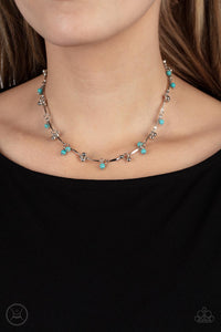 Blue,Necklace Choker,Necklace Short,Turquoise,Sahara Social Blue ✧ Choker Necklace