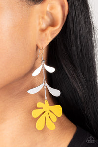 Earrings Fish Hook,Silver,Yellow,Palm Beach Bonanza Yellow ✧ Earrings