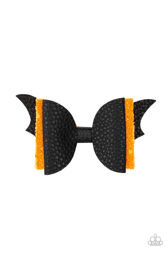 SPOOK-taculer, SPOOK-taculer Black ✧ Leather Bat Hair Bow Clip Hair Bow Hair Accessory