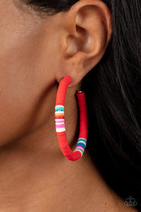 Earrings Hoop,Multi-Colored,Red,Colorfully Contagious Red ✧ Hoop Earrings