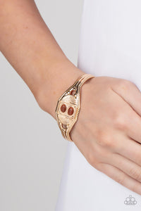 Bracelet Cuff,Brown,Gold,Aztec Allure Gold ✧ Cuff Bracelet