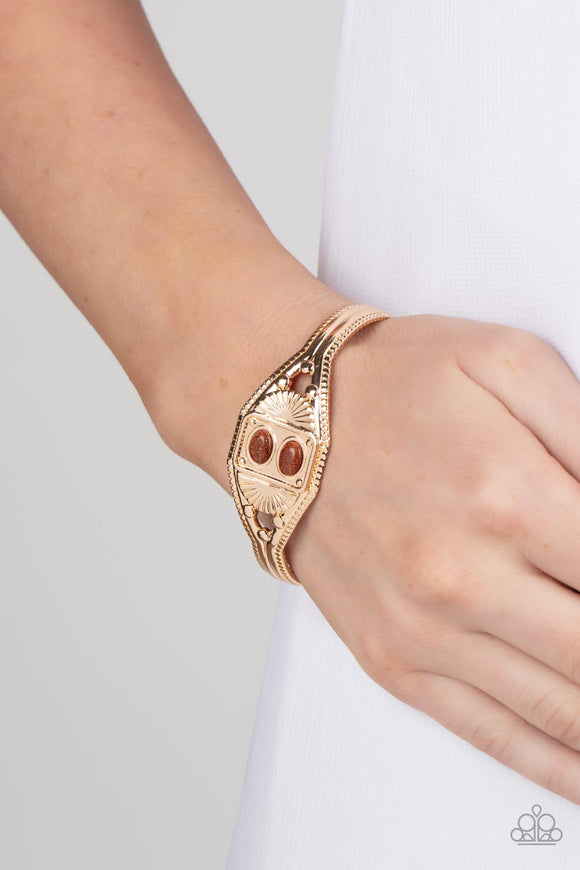 Aztec Allure Gold ✧ Cuff Bracelet