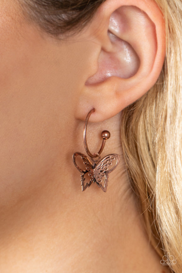 Butterfly Freestyle Copper ✧ Hoop Earrings Hoop Earrings