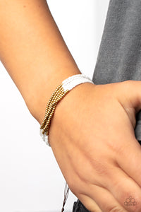 Bracelet Knot,Bracelet Seed Bead,Brass,White,BEAD Bold White  ✧ Bracelet