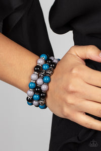 Blue,Bracelet Stretchy,Gray,Hematite,Multi-Colored,Poshly Packing Multi ✧ Hematite Stretch Bracelet