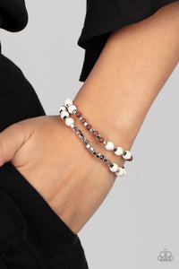 Bracelet Stretchy,Bracelet Wooden,Silver,White,Wooden,Backcountry Beauty White ✧ Bracelet