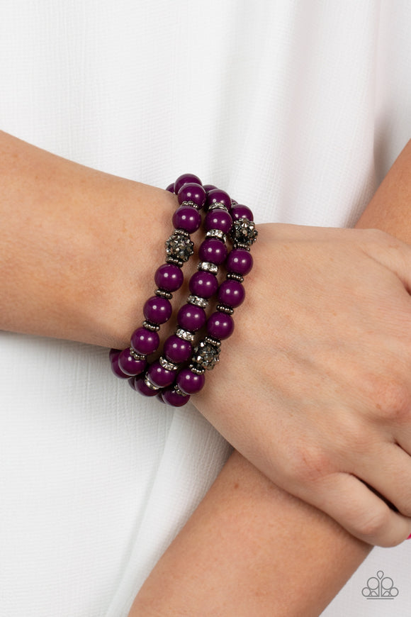 Poshly Packing Purple ✧ Stretch Bracelet