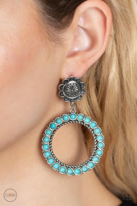 Blue,Earrings Clip-On,Turquoise,Playfully Prairie Blue ✧ Clip-On Earrings