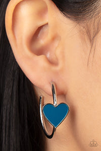 Blue,Earrings Hoop,Hearts,Valentine's Day,Kiss Up Blue ✧ Hoop Earrings