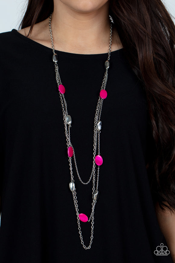 Barefoot and Beachbound Pink ✧ Necklace Long