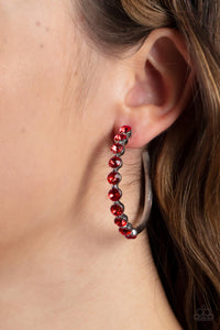 Earrings Hoop,Holiday,Red,Photo Finish Red ✧ Hoop Earrings