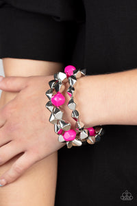 Bracelet Stretchy,Pink,Silver,A Perfect TENACIOUS Pink ✧ Stretch Bracelet