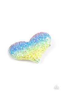 Blue,Hair Clip,Hearts,Iridescent,Multi-Colored,Purple,Valentine's Day,Yellow,Rainbow Love Multi ✧ Iridescent Heart Hair Clip