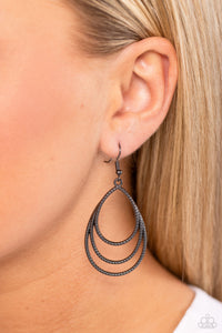 Black,Earrings Fish Hook,Gunmetal,Trendy TIER-Drops Black ✧ Earrings