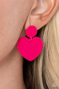 Earrings Post,Favorite,Hearts,Pink,Valentine's Day,Just a Little Crush Pink ✧ Post Earrings
