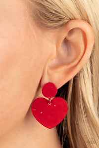 Earrings Post,Hearts,Red,Valentine's Day,Just a Little Crush Red ✧ Post Earrings