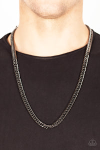 Black,Gunmetal,Men's Necklace,Necklace Long,Standing Room Only Black ✧ Necklace