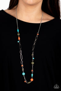 Blue,Green,Multi-Colored,Necklace Long,Orange,Turquoise,Desert Journey Multi ✧ Necklace