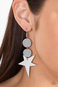 4thofJuly,Earrings Fish Hook,Holiday,Silver,Stars,Star Bizarre Silver ✧ Earrings