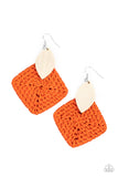 Sabbatical WEAVE Orange ✧ Wooden Wicker Earrings Earrings