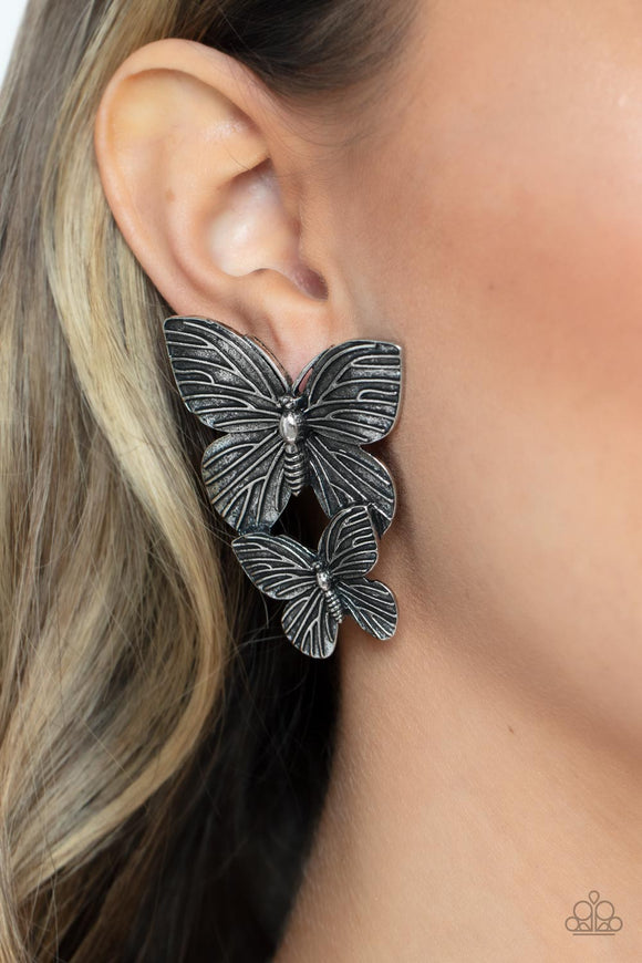 Blushing Butterflies Silver ✧ Post Earrings