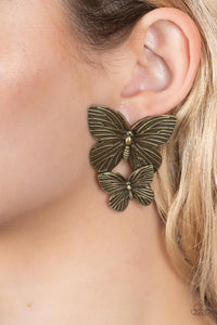 Brass,Butterfly,Earrings Post,Blushing Butterflies Brass ✧ Post Earrings