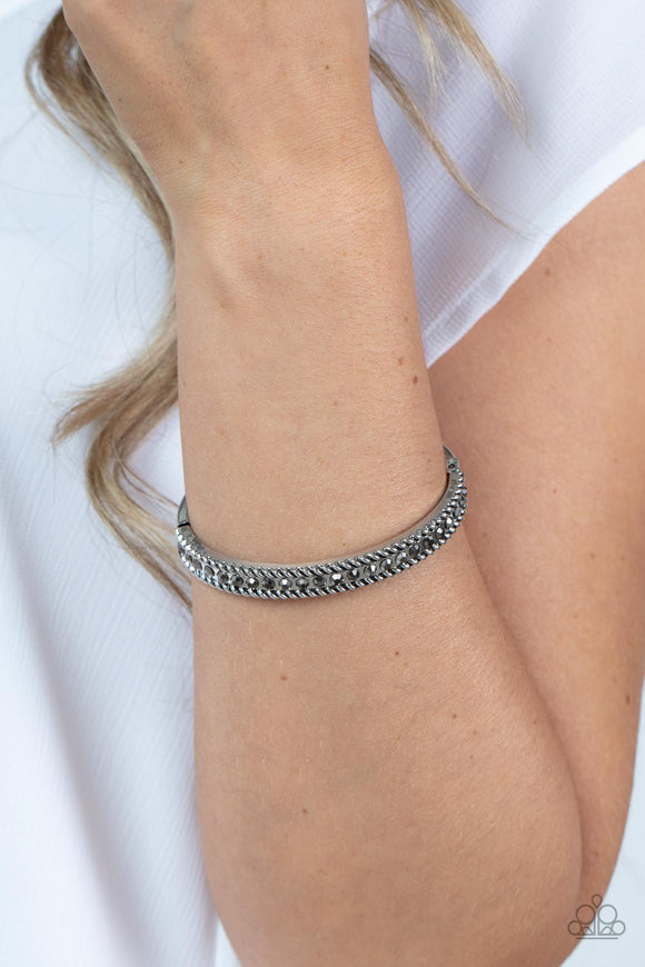 Rebel Renaissance Silver ✧ Hinged Hematite Bracelet