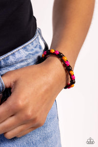 Bracelet Button Loop Closure,Bracelet Wooden,Brown,Multi-Colored,Orange,Pink,Urban Bracelet,Wooden,Epic Explorer Multi ✧ Urban Bracelet