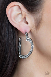 Black,Earrings Hoop,Gunmetal,Hearts,Valentine's Day,AMORE to Love Black ✧ Hoop Earrings