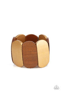 Bracelet Stretchy,Bracelet Wooden,Wooden,Natural Nirvana Gold ✧ Wood Stretch Bracelet
