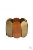 Natural Nirvana Brass ✧ Wood Stretch Bracelet