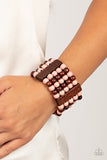 Island Soul Pink ✧ Wood Stretch Bracelet