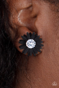 Black,Earrings Post,Sunshiny DAIS-y Black ✧ Post Earrings