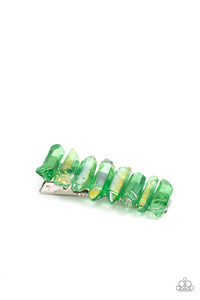 Green,Hair Clip,Iridescent,Crystal Caves Green ✧ Iridescent Hair Clip
