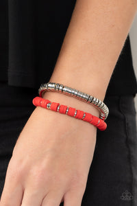 Bracelet Stretchy,Red,Silver,Catalina Marina Red ✧ Stretch Bracelet