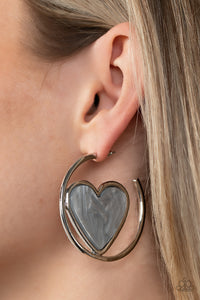 Earrings Hoop,Hearts,Silver,Valentine's Day,Smitten with You Silver ✧ Heart Hoop Earrings