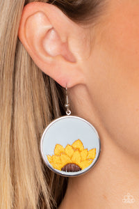 Blue,Brown,Earrings Fish Hook,Yellow,Sun-Kissed Sunflowers Blue ✧ Earrings