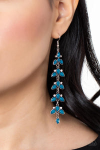 Blue,Earrings Fish Hook,Fanciful Foliage Blue ✧ Earrings