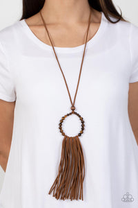 Brown,Necklace Long,Suede,Tiger's Eye,Namaste Mama Brown ✨ Necklace