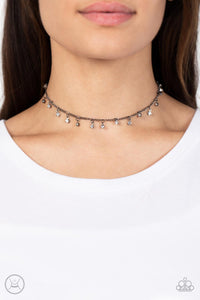 Black,Gunmetal,Necklace Choker,Bringing SPARKLE Back Black ✧ Choker Necklace