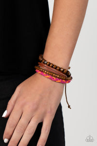 Bracelet Knot,Bracelet Wooden,Brown,Pink,Wooden,Timberland Trendsetter Pink ✧ Wood Urban Bracelet
