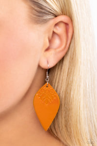Earrings Fish Hook,Leather,Yellow,Naturally Nostalgic Yellow ✧ Leather Earrings